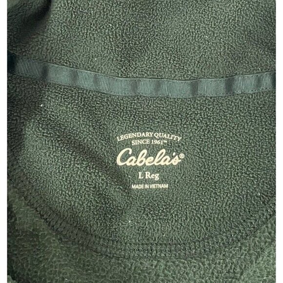 Cabela's Mens Sz L Green Fleece 1/4 Zip Pullover Sweatshirt - Picture 4 of 7
